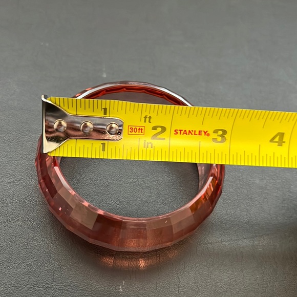 Vintage Lucite Plastic Bangle Bracelet, Multi-Faceted, Pink, Disco, Retro, Boho - Picture 9 of 9